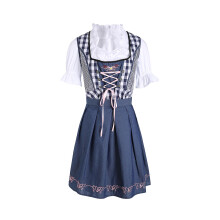 (42, Blue) Women's German Dirndl Dress Bavarian Oktoberfest Costumes Halloween Beer Maid Costumes