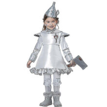 (XL, girl) Tin Boy Costume Halloween Boys Book Character Costumes For Kidsadult Tin Man Costume For Men, Silver Tin Woodsman