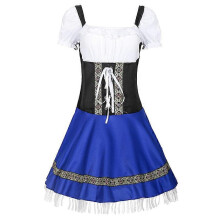 (XXL, Blu) Carnevale Fraulein Oktoberfest Costume Alpi Blu Festa della Birra Sfilata Club Ragazza Cosplay Abito da Festa in Maglione Halloween