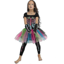 (L) Colorful Women's Skull Costume For Halloween