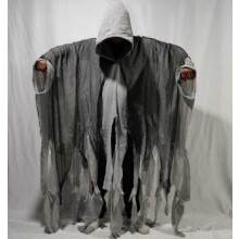 (One Size, Gray) Unisex Halloween Ghost Dementors Cosplay Costume Gothic Horror Zombie Tattered Hooded Capes Day Of The Dead Party Props Cloaks