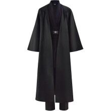 (Medium, Black Full Set) Adult Tunic Costume Knight Hooded Robe Tunic Uniform Full Set Jedi Costume Men S Halloween Cosplay Cloak Suits