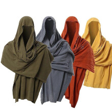 (240cm, Coffee) UUGOOX Vintage Pirate Scarf Medieval Hood Cloak Halloween Cosplay Middle Ages Mittelalter Shoulder Cowl