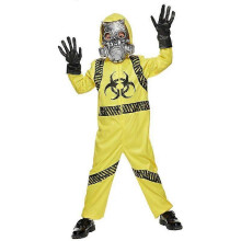 (M, Yellow) Child Biohazard Costume Suit Halloween Costume with Mask