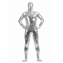 (2XL, silver) Halloween Performance Costume All-inclusive Tights