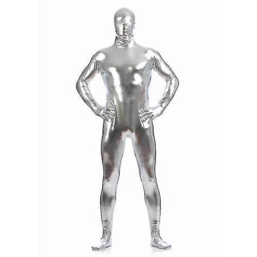 (2XL, silver) Halloween Performance Costume All-inclusive Tights