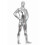 (2XL, silver) Halloween Performance Costume All-inclusive Tights 2