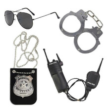 (PL913SET23D) Politieagent kostuum, politiebureau kostuum, Halloween cosplay feest accessoires