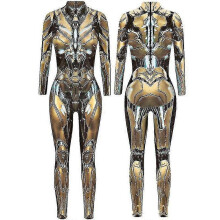 (XL, 11) Women Halloween Punk Robot Cosplay Costume Fancy Dress Jumpsuit Bodysuit Catsuit