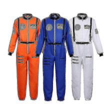 (L, Blue for Women) Astronaut Costume Space Suit For Adult Cosplay Costumes Zipper Halloween Costume Couple Flight Jumpsuit Plus Size Uniform TAO