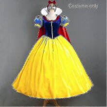 (M, Adult Costume) Adult Cosplay Dress Snow White Girl Princess Dress Women Adult Cartoon Princess Snow White Halloween Party Costume K