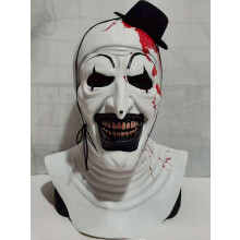 (S, Mask A(one size)) Terrifier Art Clown Joker Cosplay Costume Men Jumpsuit Women Role Play Fancy Dress Up Horror Dress Suit Halloween Carnival Party