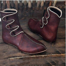 (38, Style2 Brown) Viking Cosplay Pu Leather Boots - Medieval Pirate Paladin Knight Prince Halloween Costume Shoes for Men