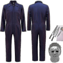(Mask, Clothes with Mask and Knife) Halloween Michael Myers Costume Moonlight Panic Horror Killer Cosplay Costume -JA