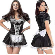(S) Costume da cameriera per Halloween, cosplay, costume da cameriera sexy, uniforme da cameriera per spettacoli teatrali