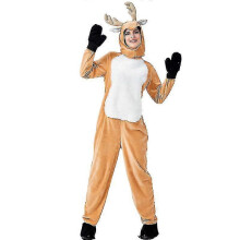 (M) Adults Reindeer Elk Jumpsuit Cosplay Costume Halloween Carnival Christmas Party Unisex Xmas Fancy Dress-YH