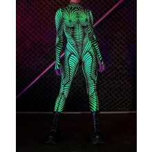 (XL) Glow-in-the-Dark Halloween Bodysuit - Perfect for Festive Celebrations and Spooky Nights_Special Gift