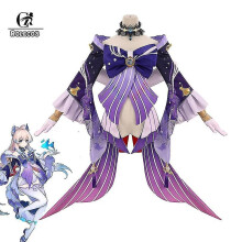 (XL-Genshin Impact, Kokomi) Genshin Impact Kokomi Cosplay Costume Sangonomiya Kokomi Cosplay Costume Women Dress Halloween Full Set With Headwear - JA