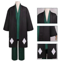 (XL) Kimono Gifts Anime Bleach Cosplay Hat Yellow Wigs Costumes Kisuke Urahara Cosplay Clogs Shoes Uniforms Halloween Anime Cosplay HD
