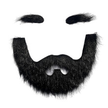 (Black) Novelty Moustaches Beards Cosplay Costume Accessories for Men Women Halloween, Self Adhesive Mustaches and Eyebrow Black