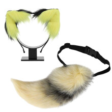 (Style 15) Animal Role Play Outfit Set Furry Animal Tail Costume and Plush Ear Headband for Women Halloween Cosplay Animal Costume 14