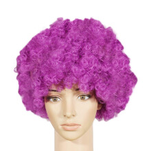 (Purple) Funny Clown Wig Colorful Curly Afro Wigs Clown Wig Cap Halloween-Cosplay Anime Costume Wig-Fluffy Wig Party Props Blue