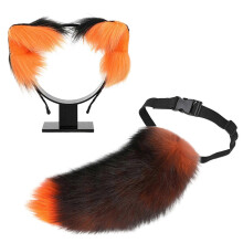 (Style 11) Animal Role Play Outfit Set Furry Animal Tail Costume and Plush Ear Headband for Women Halloween Cosplay Animal Costume 14