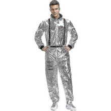 (L, Men) Astronaut Costume Space Suit Rompers For Adult Women Men Halloween Carnival Party Cosplay