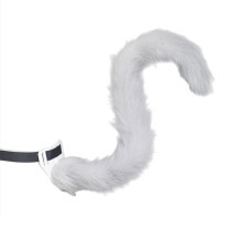 (cat tail gray) Wolf Cats Foxes Tail Cats Ears Headbands Full of Durability Lightweights for Adults and Kids Animal Cosplay Costumes cat ears purple