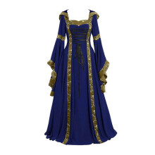 (L, Azul) Disfraces góticos medievales renacentistas para mujer de Halloween, disponibles en tallas de la S a la 5XL.
