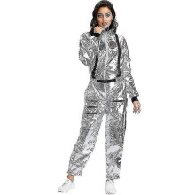 (L, Women) Astronaut Costume Space Suit Rompers For Adult Women Men Halloween Carnival Party Cosplay