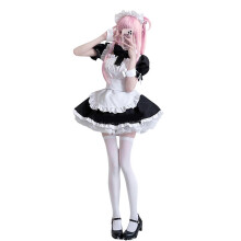 (XXL, Schwarz) Anime-Maid-Kleid-Set für Damen, Accessoires für Halloween-Cosplay, Maid-Kleider und Schürzen-Sets, Schwarz, Größe S