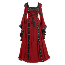 (L, Rood) Gotische middeleeuwse en renaissance Halloweenkostuums voor dames, verkrijgbaar in de maten S t/m 5XL.