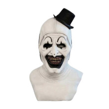 (S, Mask B(one size)) Terrifier Art Clown Joker Cosplay Costume Men Jumpsuit Women Role Play Fancy Dress Up Horror Dress Suit Halloween Carnival Party