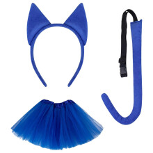 (Pete Cat Buckle Tail) Halloween Cats Outfits Accessories Cats Ear Headband Tail Cats Costume Accessories for Women Girl Kid Halloween Cosplay