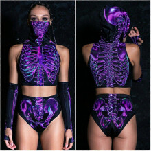 (XL) Spooky 3D Skeleton Bodysuit - Perfect for Halloween & Christmas Parties_Special Gift
