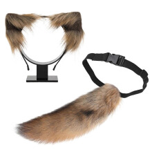 (Style 6) Animal Role Play Outfit Set Furry Animal Tail Costume and Plush Ear Headband for Women Halloween Cosplay Animal Costume 14