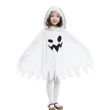 (S) Leuke Halloweenmantels voor meisjes, elfenkostuum, cape met capuchon, feestkleding, witte mantels voor kinderen, Halloweenkostuum S