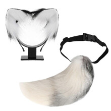 (Style 18) Animal Role Play Outfit Set Furry Animal Tail Costume and Plush Ear Headband for Women Halloween Cosplay Animal Costume 14