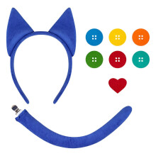 (Pete Cat Clip Tail A) Halloween Cats Outfits Accessories Cats Ear Headband Tail Cats Costume Accessories for Women Girl Kid Halloween Cosplay