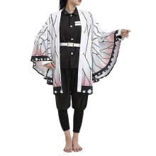 (L) Demon Slayer Anime Kochou Shinobu Cosplay Kostuum Kimono Uniform Jas Set Halloween Feest Dames Verkleedkostuum Optreden Outfit - JA