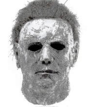 (Mask, grey) Halloween Michael Myers Costume Moonlight Panic Horror Killer Cosplay Costume -JA