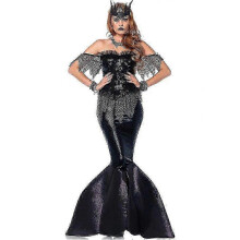 (M) 2026 Zwarte Zeemeermin Cosplay Kostuum Zeemeermin Prinsessenjurk Sexy Vissenstaart Rok Halloween Carnavalskostuum voor Dames