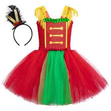 (XL, SL201) Circusdirecteurkostuum voor meisjes, Halloween cosplayjurk, prinsessenjurk met hoofdband, pailletten tutu-jurk voor kinderen