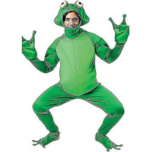 (L) Men Halloween Frog Costume, Open Face Jumpsuit Bodysuit Frog Costume Women Funny Clothings_a