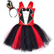 (L, SL239) Circusdirecteurkostuum voor meisjes, Halloween cosplayjurk, prinsessenjurk met hoofdband, pailletten tutu-jurk voor kinderen