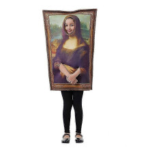 (Kids) New Halloween Fun Spoof Mona Lisa Mural Costume Jumpsuit Party Performance Costume Fun Spoof Mural Costume School Event Performance Jumpsuit