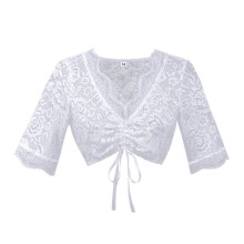 (L, Stijl 2) Dameskostuum voor het Beierse Oktoberfest: traditionele dirndl blouse, crop top voor het Beierse Oktoberfest, kostuum voor een bierfeest.
