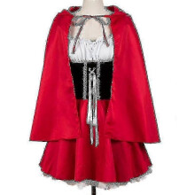 (M-Red Riding Hood) Xs-6xl Deluxe Adult Little Red Riding Hood Costume With Cape Women Disguise Halloween Party Princess Fancy Dress
