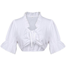 (L, Stijl 5) Dameskostuum voor het Beierse Oktoberfest: traditionele dirndl blouse, crop top voor het Beierse Oktoberfest, kostuum voor een bierfeest.